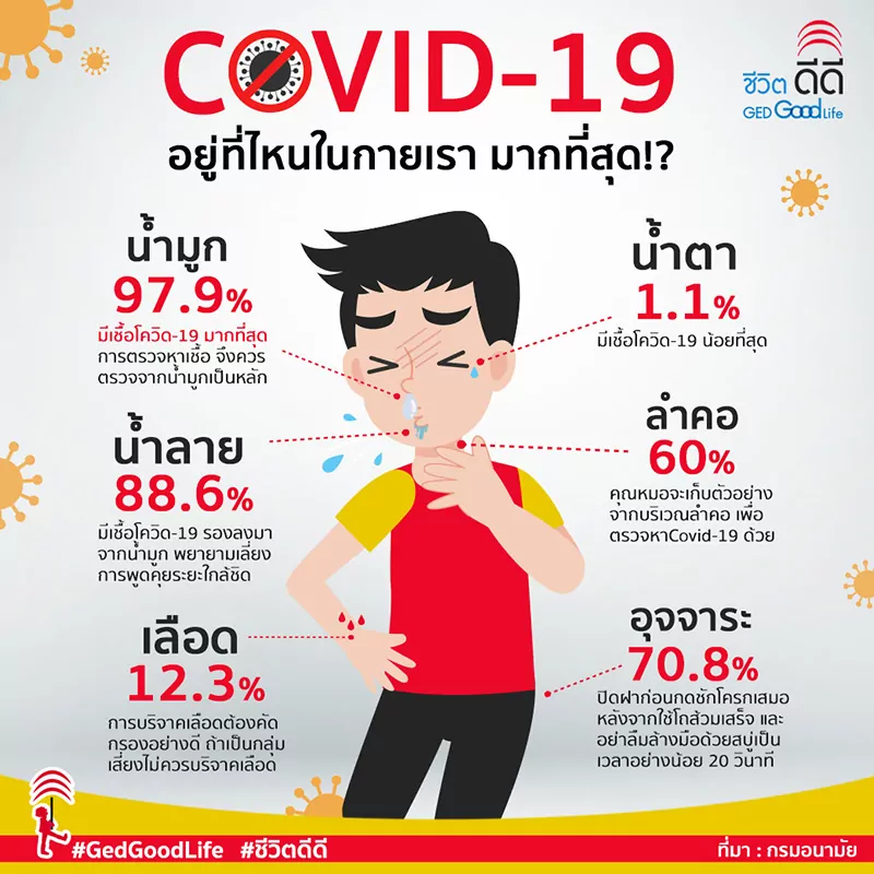 โควิด-19 อยู่ส่วนไหนในร่างกายเรามากที่สุด!? I Ged Good Life